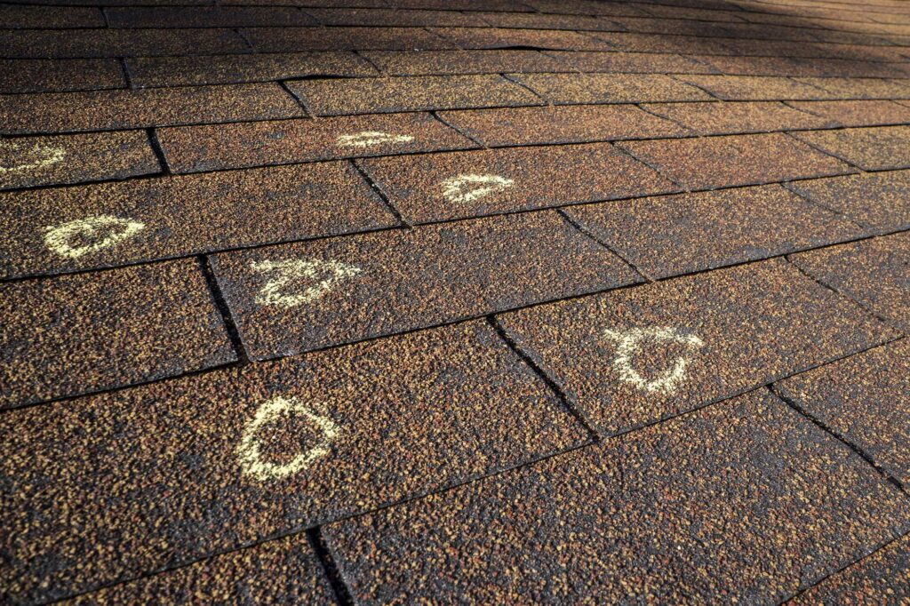 hail storm damage shingle roof