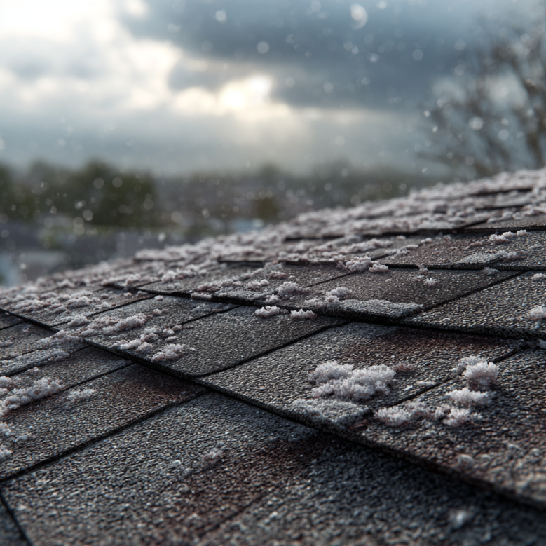 hail storm damage shingle roof